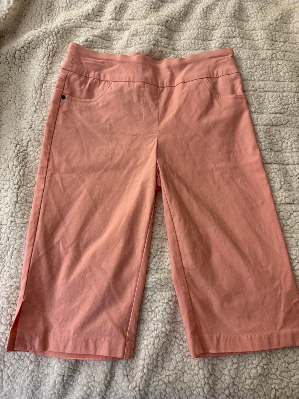 Tribal Peach Cropped Wide-Leg Pull-On Capris